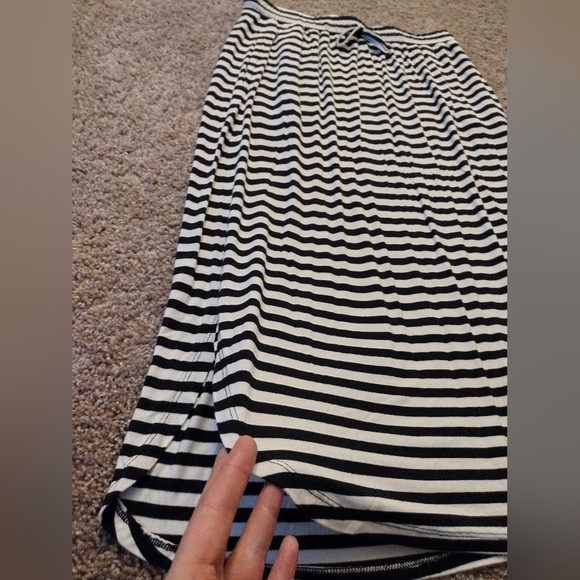 dip Black and White Striped Midi Skirt - Picture 3 of 7